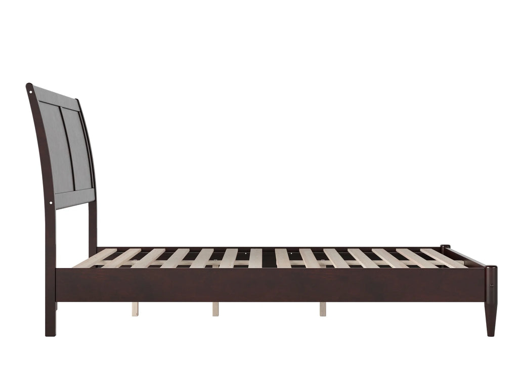 Full Solid Wood Low Profile Sleigh Platform Bed A9581