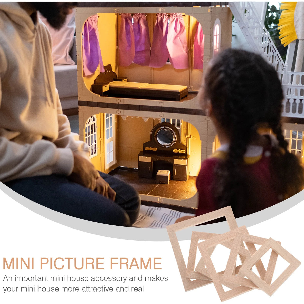 10 Pcs Solid Wood Doll House Miniature Kit J946287