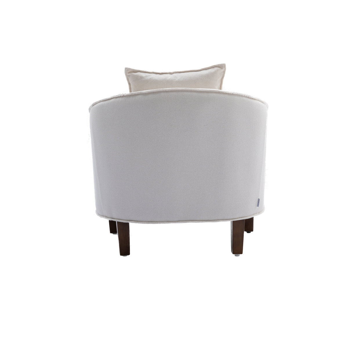 Beige Linen Upholstered Accent Chair with Ottoman R922
