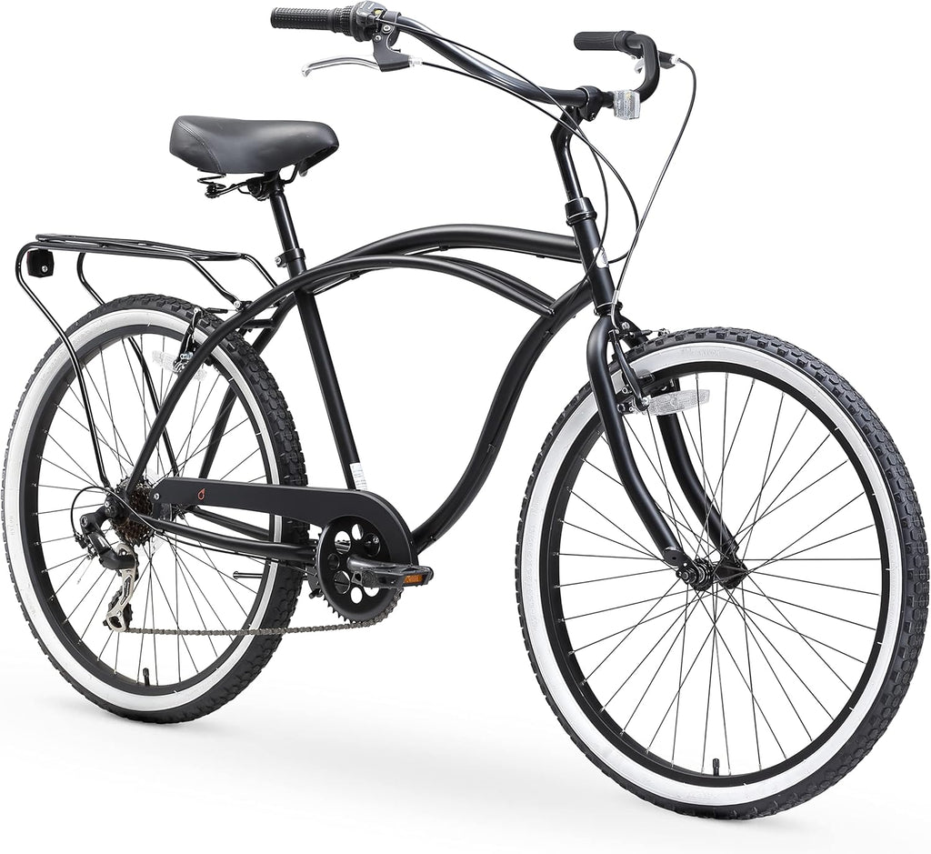 7-Speed 26 Inch Beach Cruiser Bikes with Rear Racks U20080