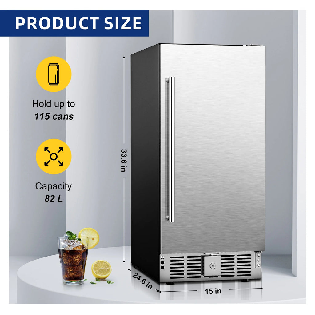 15 Under Counter Beer Fridge with Stainless Steel Door T886