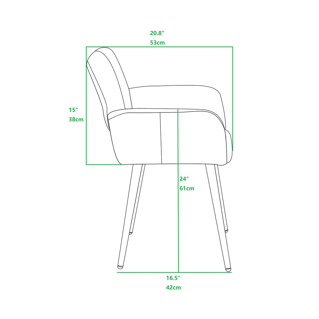 Gray Upholstered Dining Chair with Wood Legs C94352