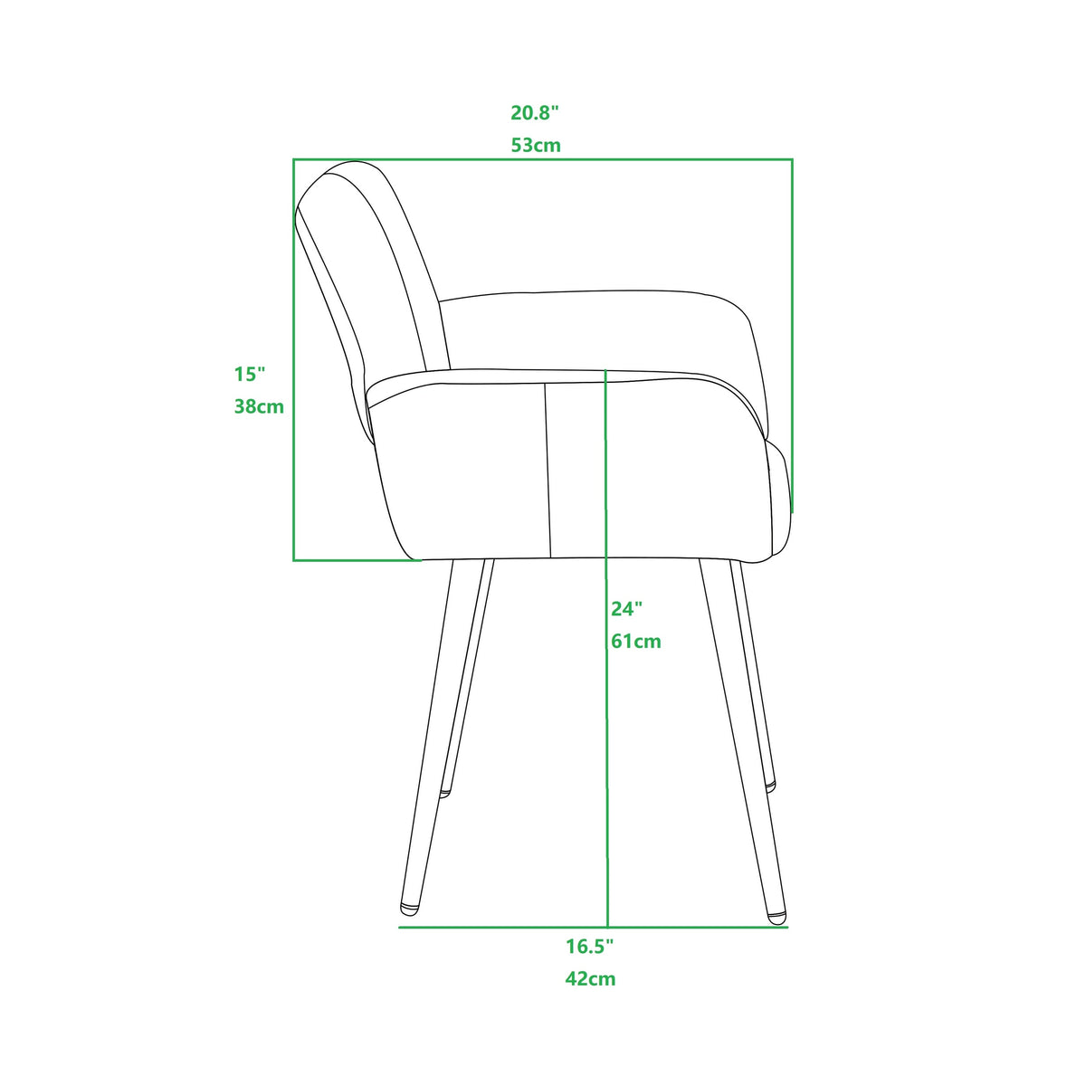Gray Upholstered Dining Chair with Wood Legs C94352