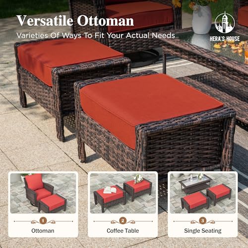 Beige 4 Piece Wicker Patio Furniture Set with Swivel Chairs A21867