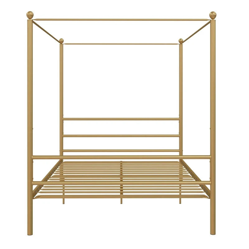 Full Gold Metal Canopy Bed L921