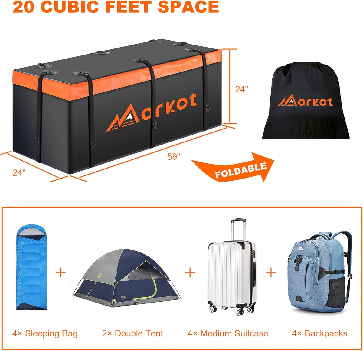Hitch Mount Cargo Carrier Bag 100% Waterproof 20 Cubic Feet Y906132