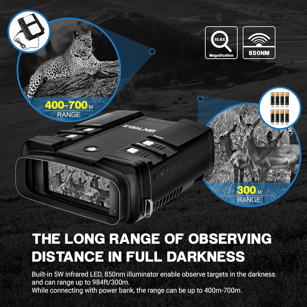 1080P Night Vision Binoculars with 64G Card Pack of 2 B88539
