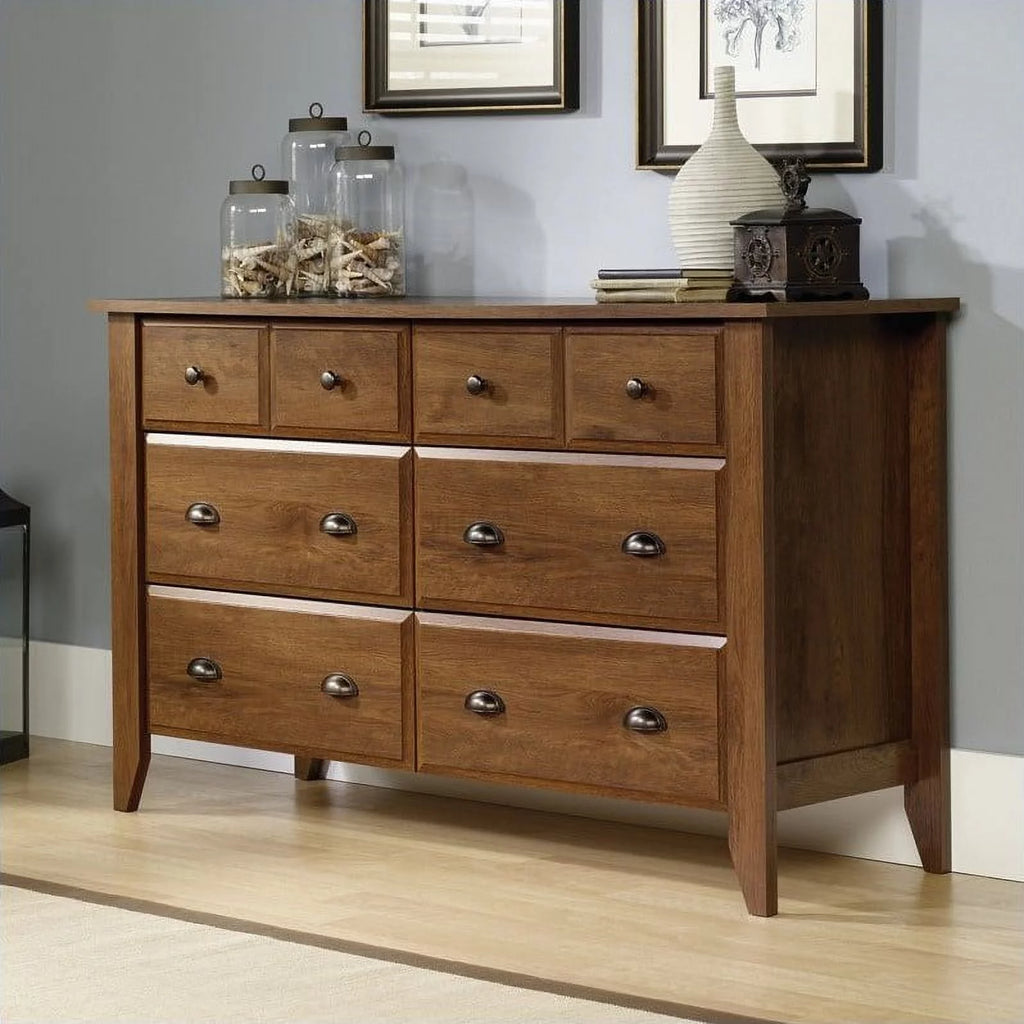 Solid Wood 6 Drawer Double Bedroom Oiled Oak V136