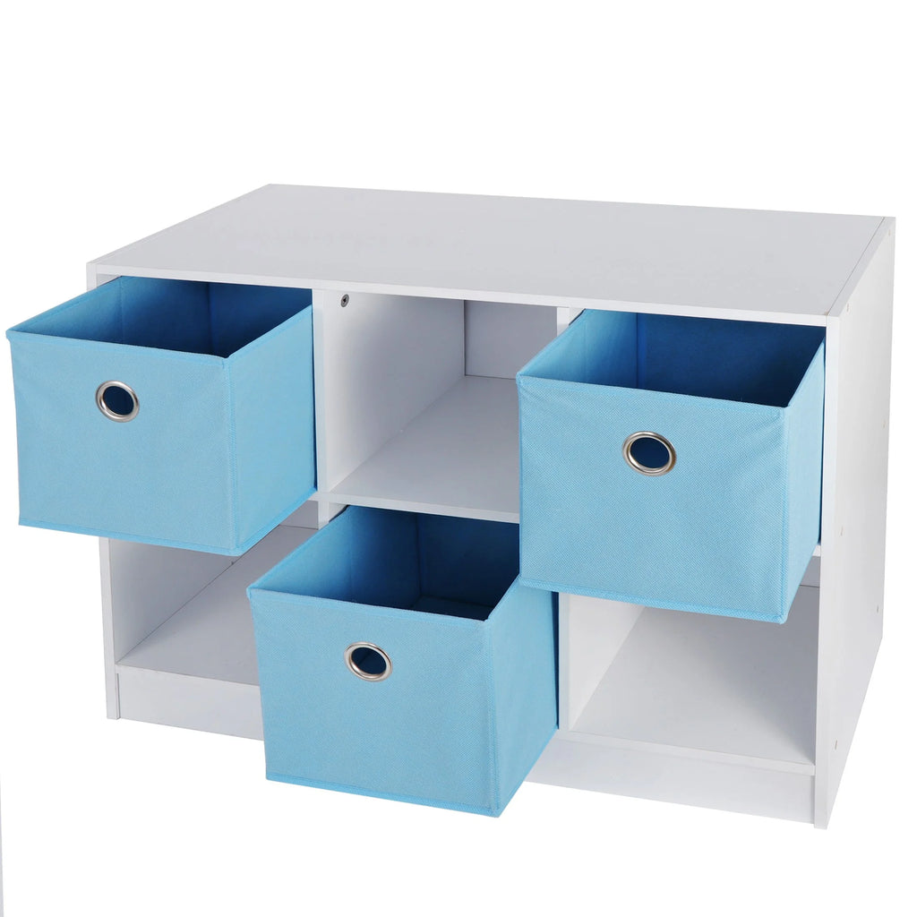 6 Cube Storage Organizer with 3 Fabric Bins V685
