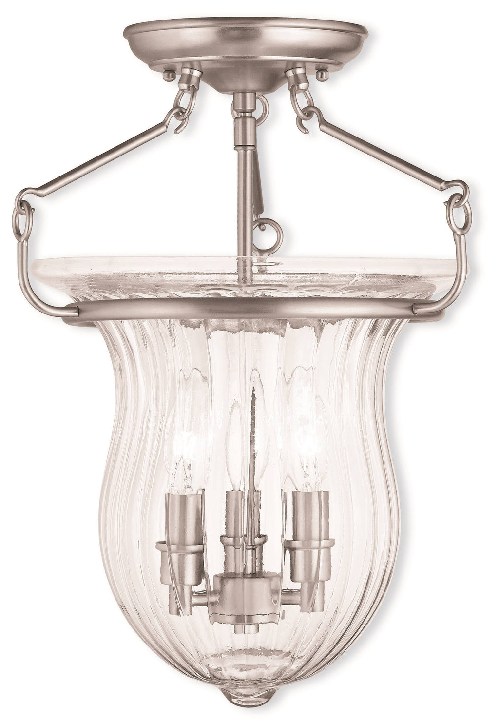 Brushed Nickel 3-Light Ceiling Mount E301