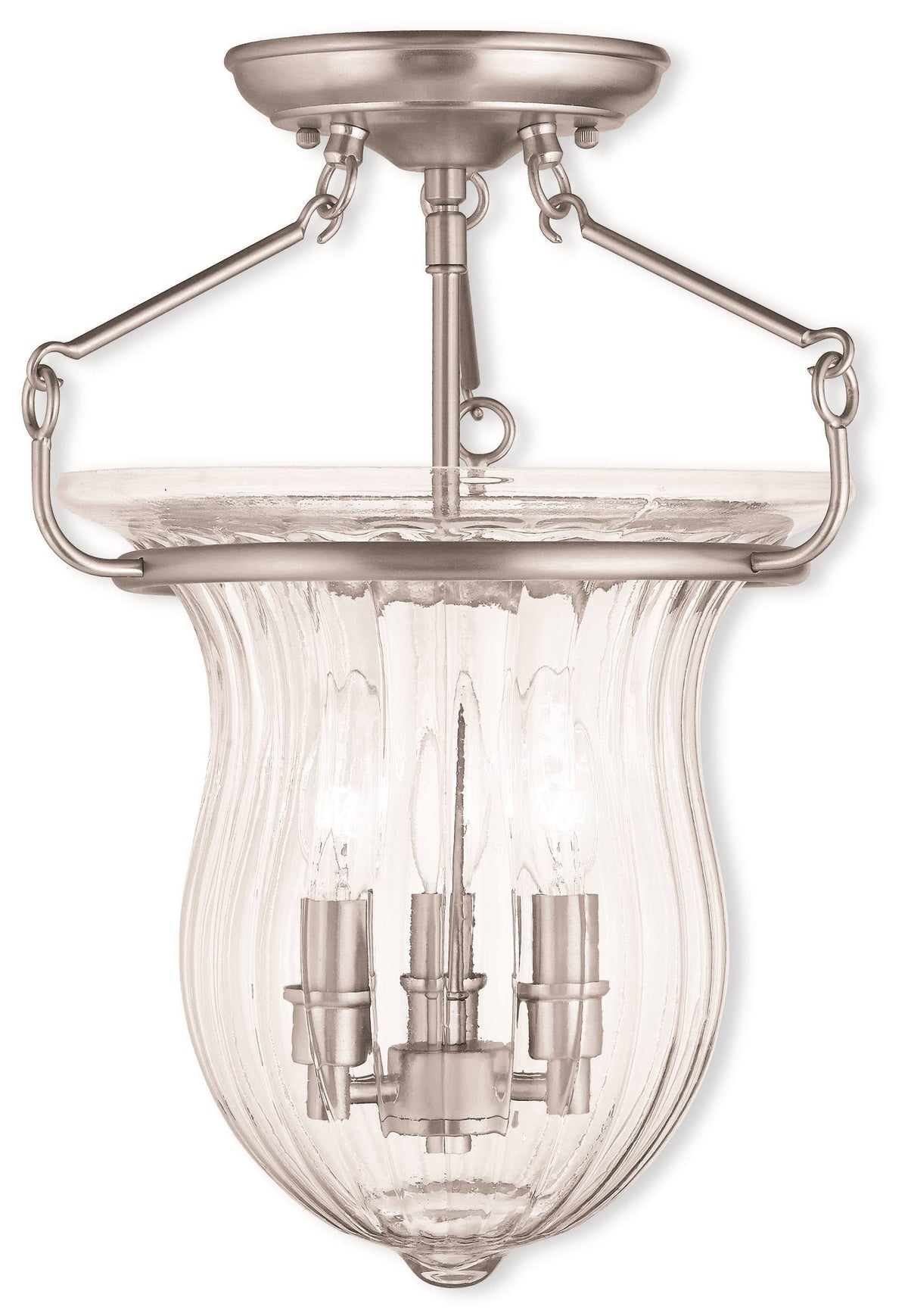 Brushed Nickel 3-Light Ceiling Mount E301