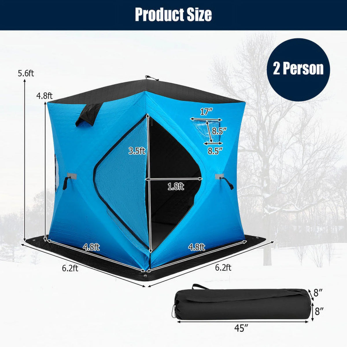Portable Ice Shanty with Carrying Bag U7545