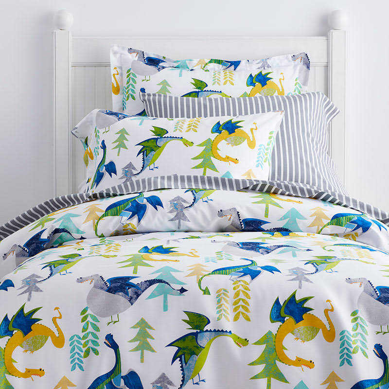 Organic Cotton Percale Comforter - Multi - Gray, Size FQ C793865
