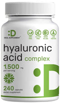 Hyaluronic Acid Supplements 1,500 mg 240 Capsules with MSM & Vitamin C G2507