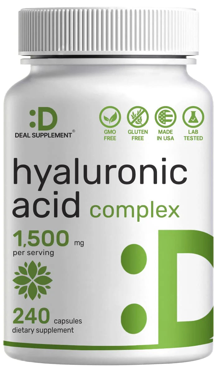 Hyaluronic Acid Supplements 1,500 mg 240 Capsules with MSM & Vitamin C G2507