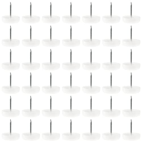 100pcs 18mm White Nylon Furniture Sliders C459