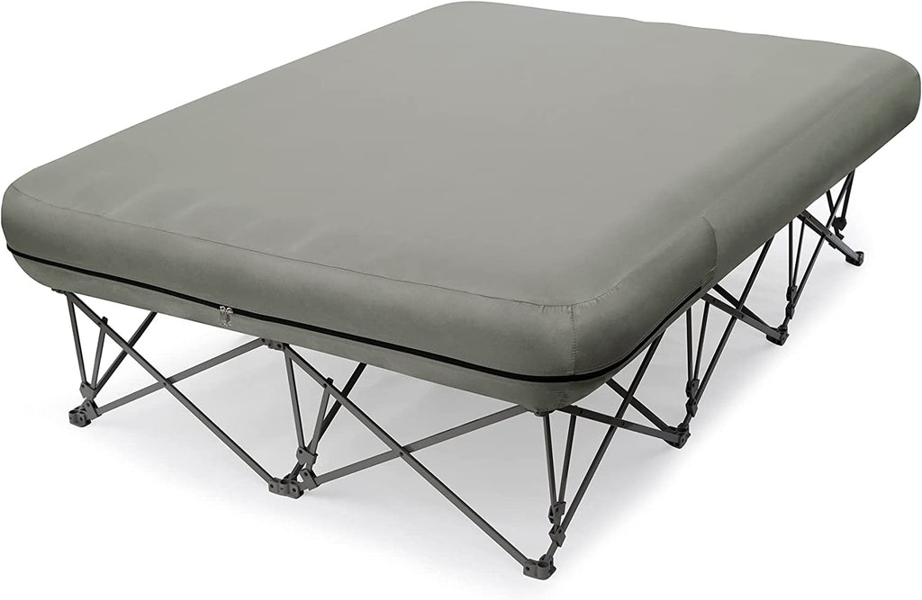 2 Person Folding Camping Cot with Inflatable Air Mattress and Carry Bag M97204