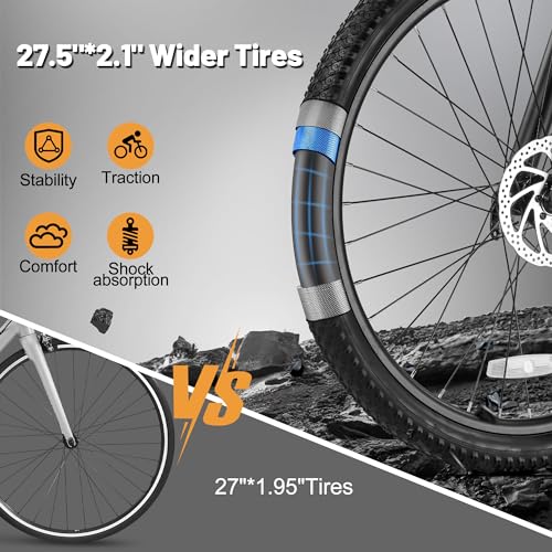 27.5" Peak 750W Electric Mountain Bike with Fork Suspension V82347