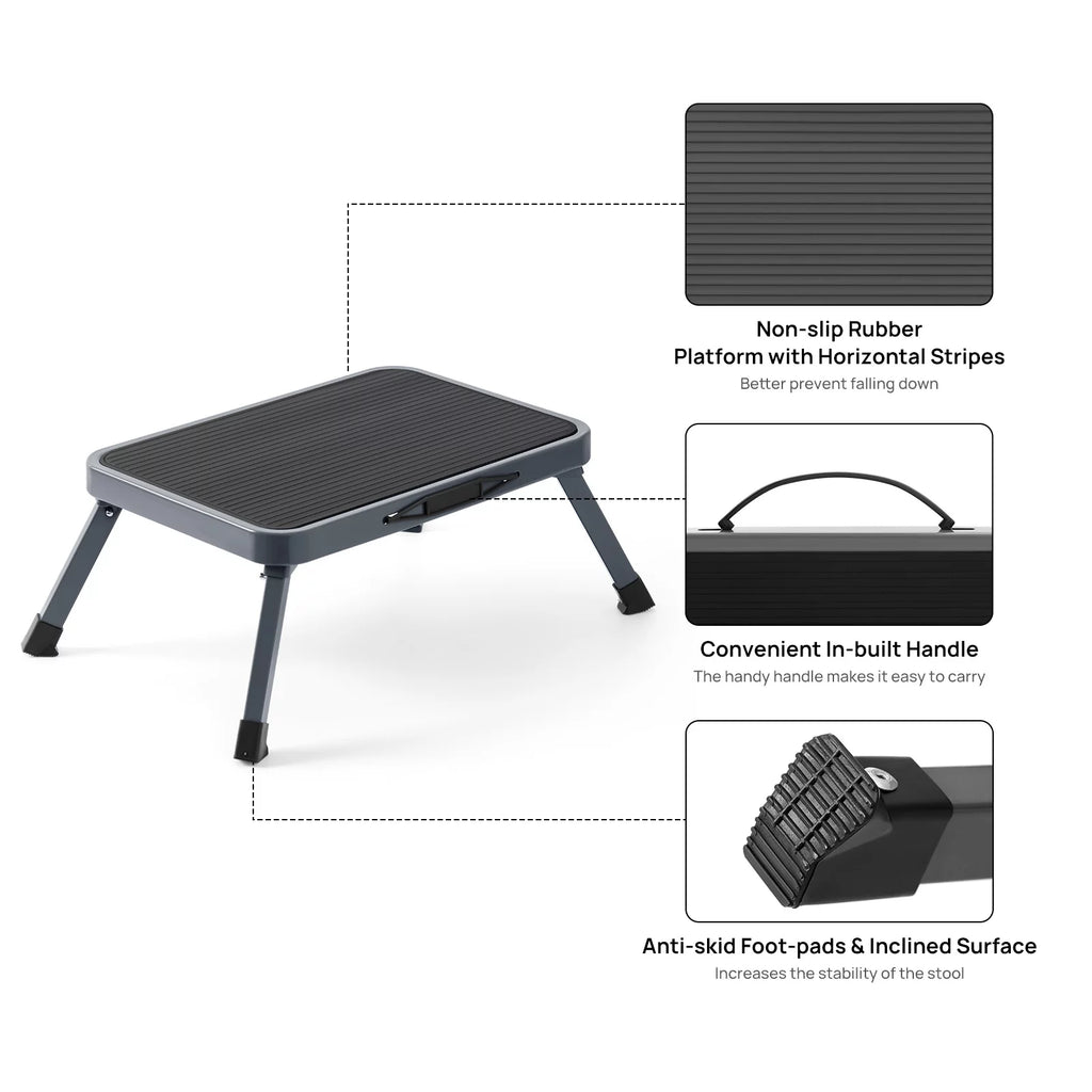 Lightweight Folding Steel Step Stool 330-Pound Capacity O817