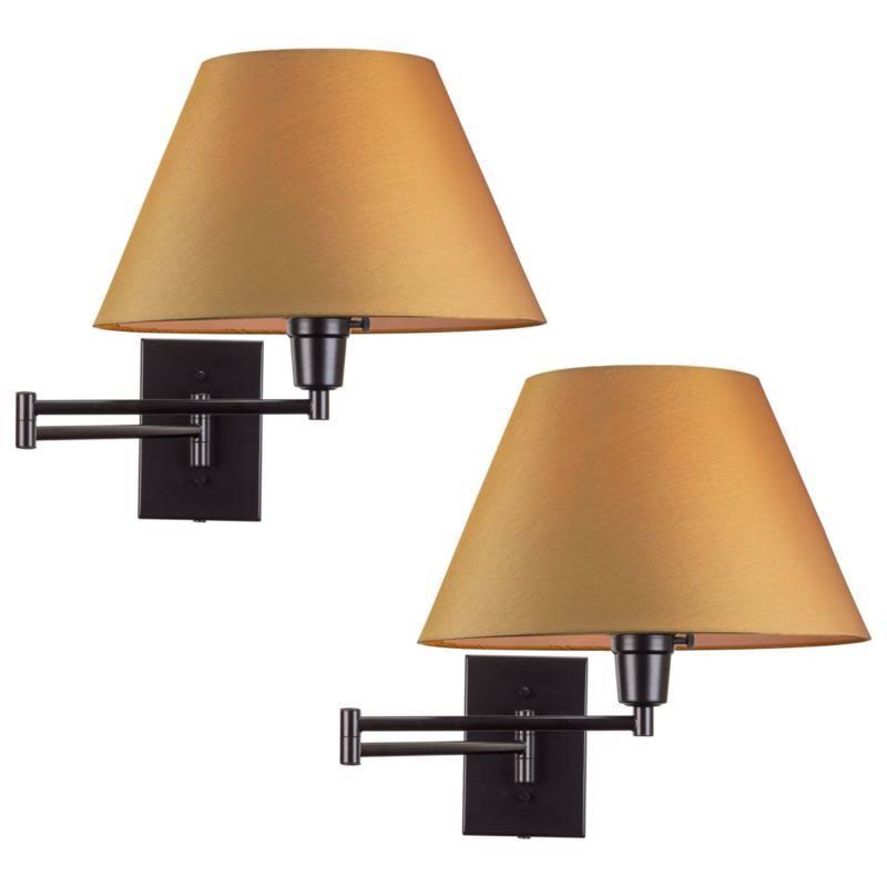 13x22 Swing Arm Wall Lamp, Black Finish, 2-Pack V4177