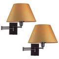 13x22 Swing Arm Wall Lamp, Black Finish, 2-Pack V4177