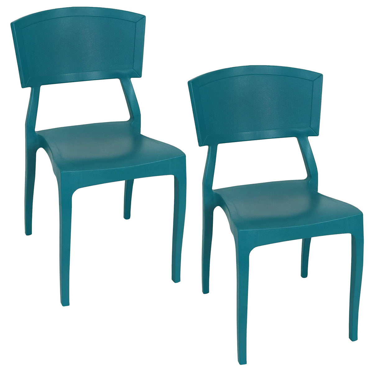 Teal Plastic Patio Dining Chair 2-Pack Z711813
