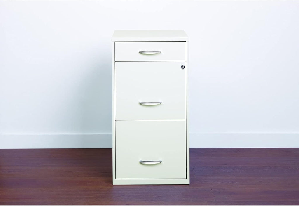18 Deep 3 Drawer Steel File Cabinet in White Y36033