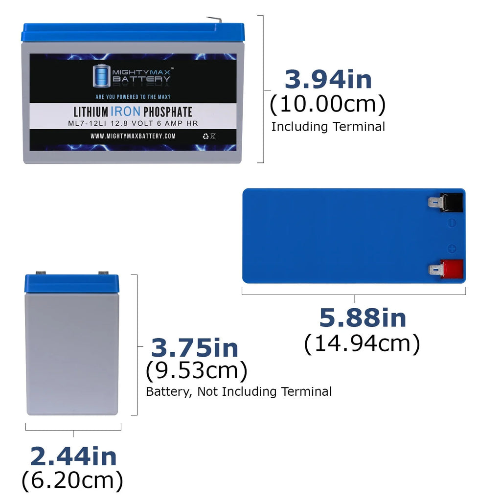 12V 7AH Lithium Replacement Battery W208