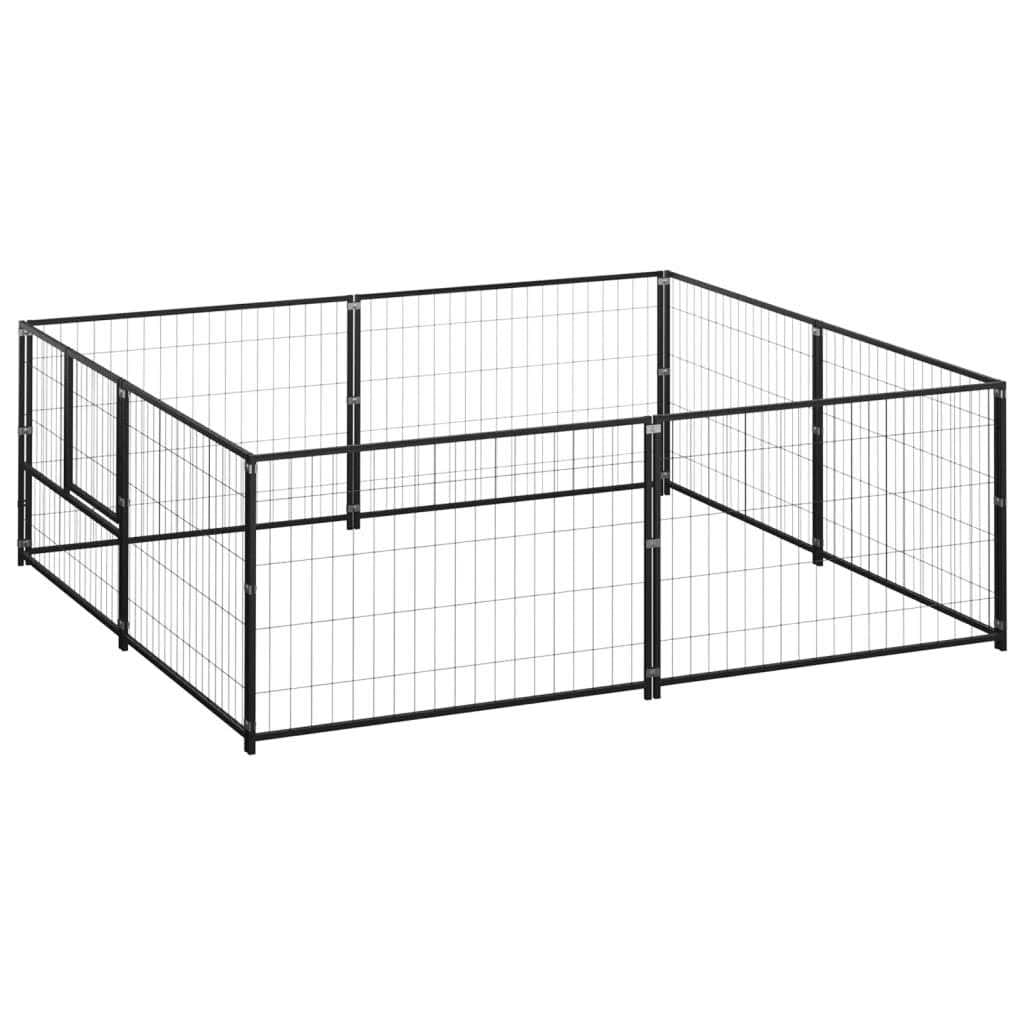 Dog Kennel Silver Steel Q6439