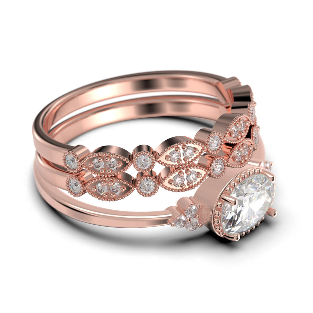 2.40 Carat Oval Cut Moissanite Engagement Ring in 925 Sterling Silver With 18k Rose Gold Plating G409846