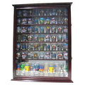 Large 72-Shot Glass Display Case Cabinet with Glass Door, Cherry Finish R164