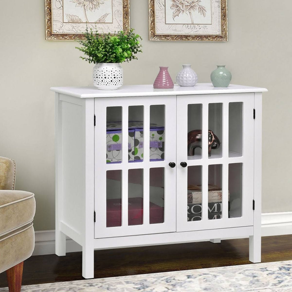 Glass Door Sideboard Console Storage Cabinet W532343