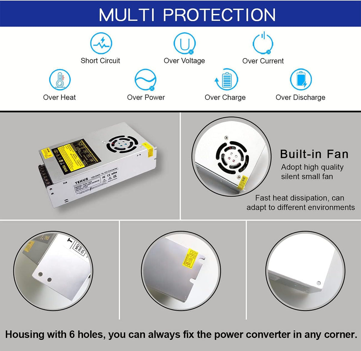 110V/220V to DC 12V 30A 360W Switching Power Supply W4561