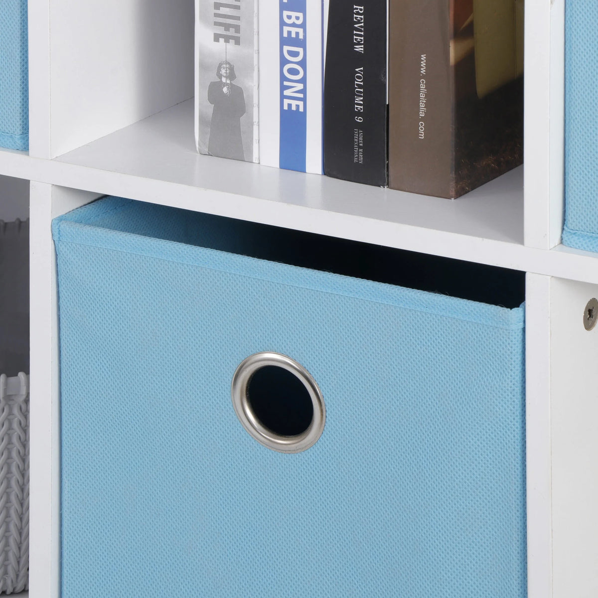 6 Cube Storage Organizer with 3 Fabric Bins V685