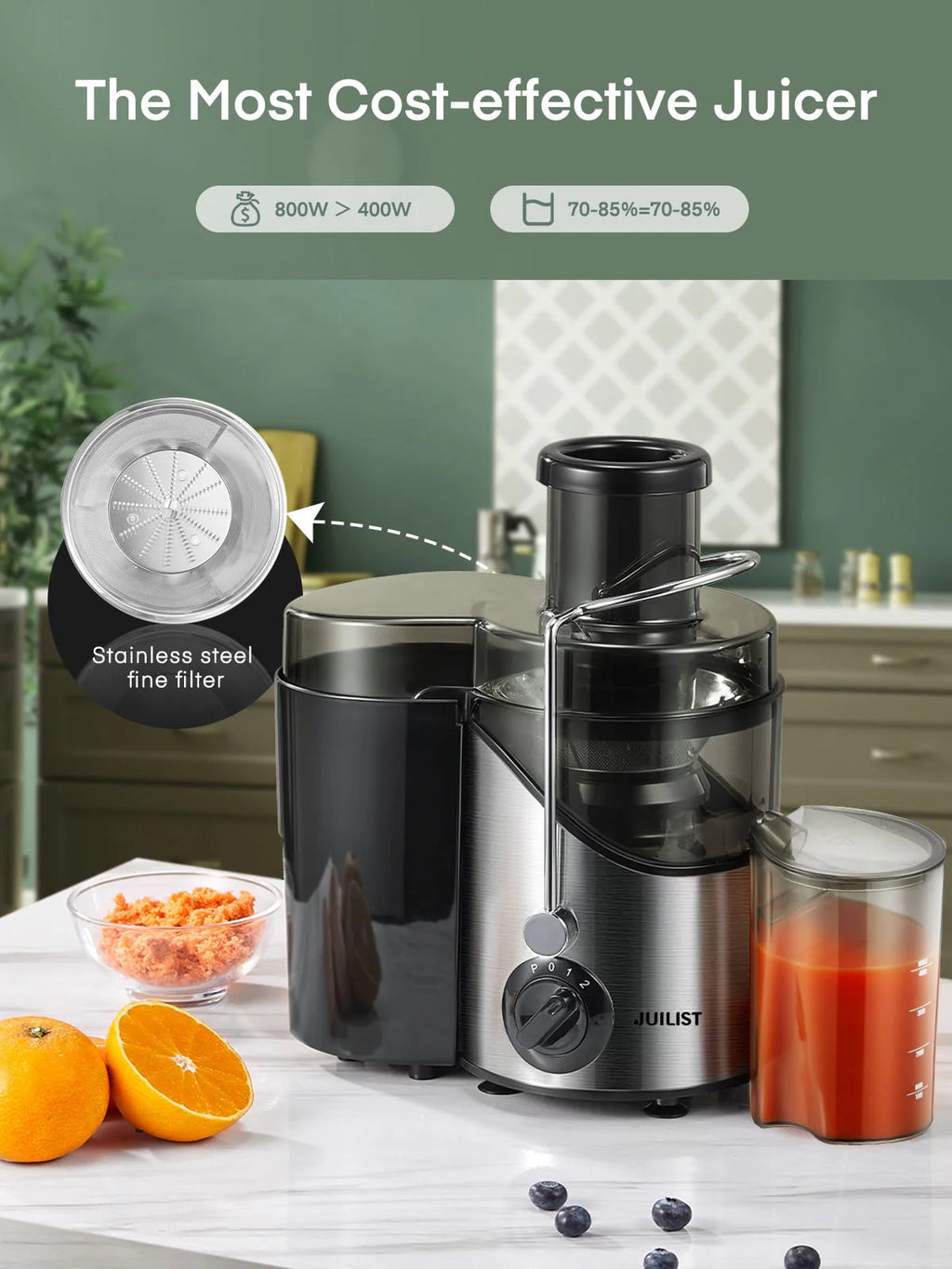 Black Juicer Machine with 3 Feed Chute S352