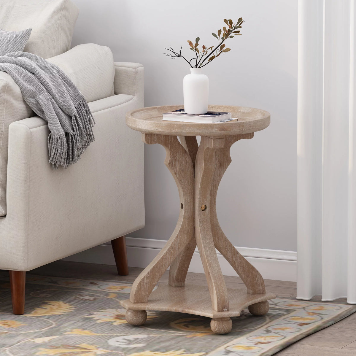 Fir Wood Accent Table J883095