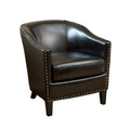 Black Bonded Leather Club Chair with Nailhead Trim O940650