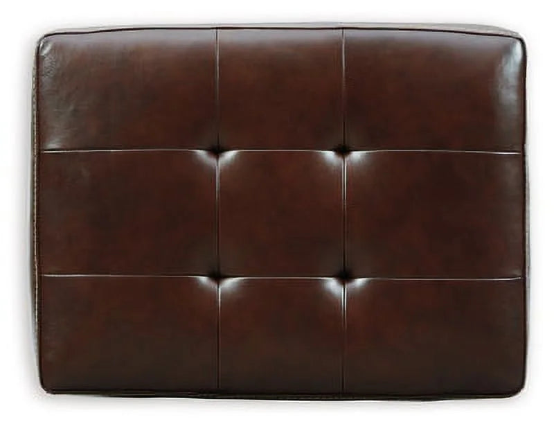 Walnut Leather Ottoman Q577278