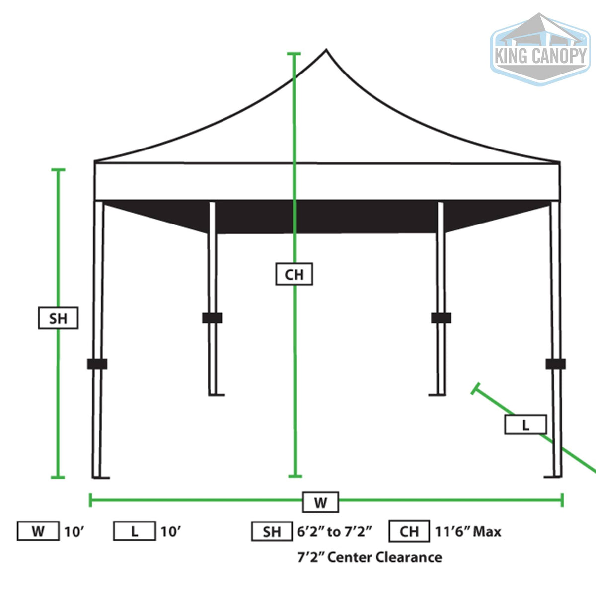 White 10x10 Instant Pop Up Tent W410290