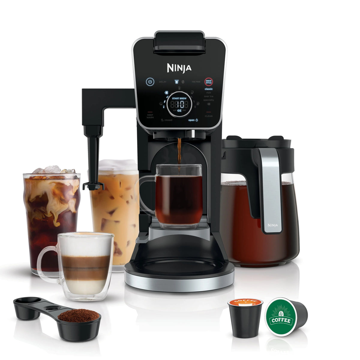 Single-Serve 12-Cup Glass Carafe Coffee Maker L2914