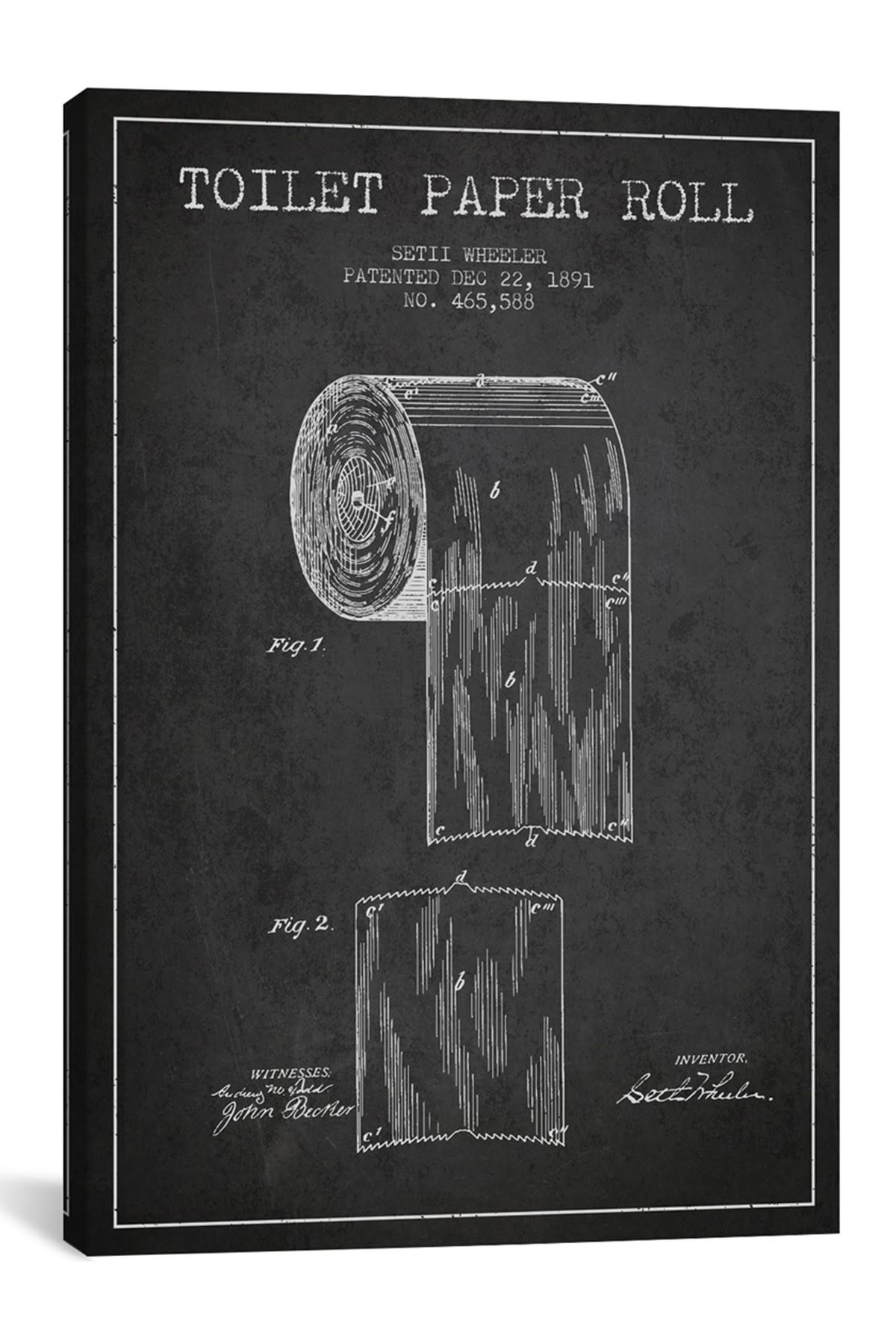 Charcoal Patent Blueprint Canvas Print U875
