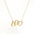 Tiffany Triple Open Heart Pendant Necklace Yellow Gold Q2341