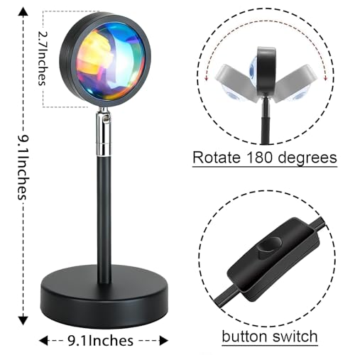 Sunset Projection Rainbow LED Lamp with USB Floor Stand W7714