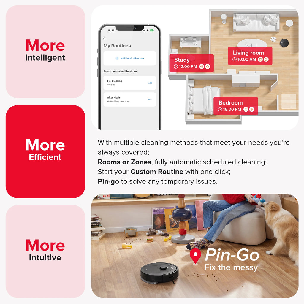 Robot Vacuum and Mop with Auto-Empty Dock J8527