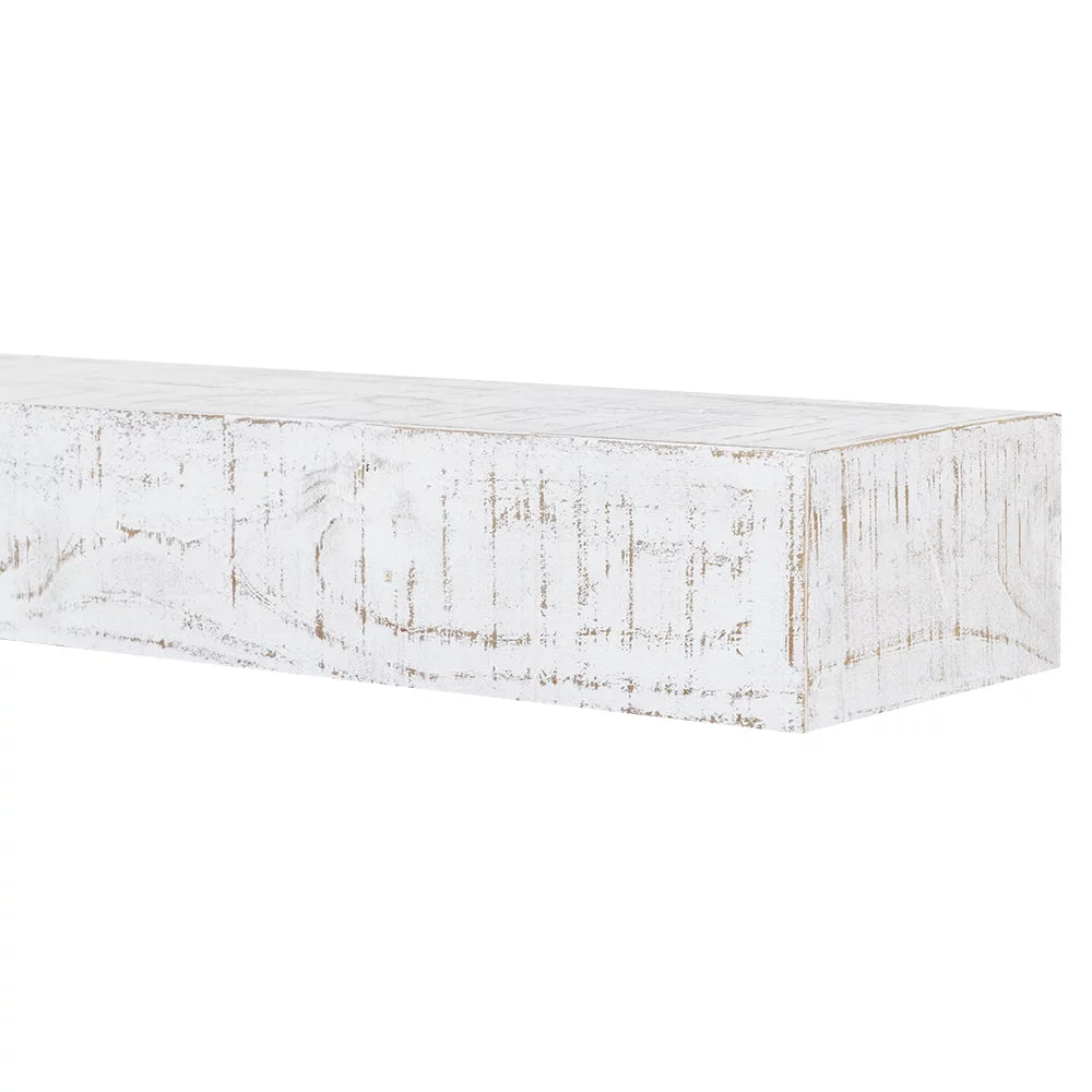 48" Whitewash Floating Wood Fireplace Mantel Shelf D961040