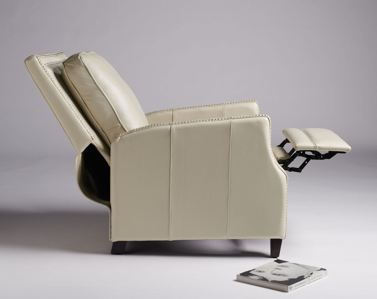 Cream Leather Recliner J2201