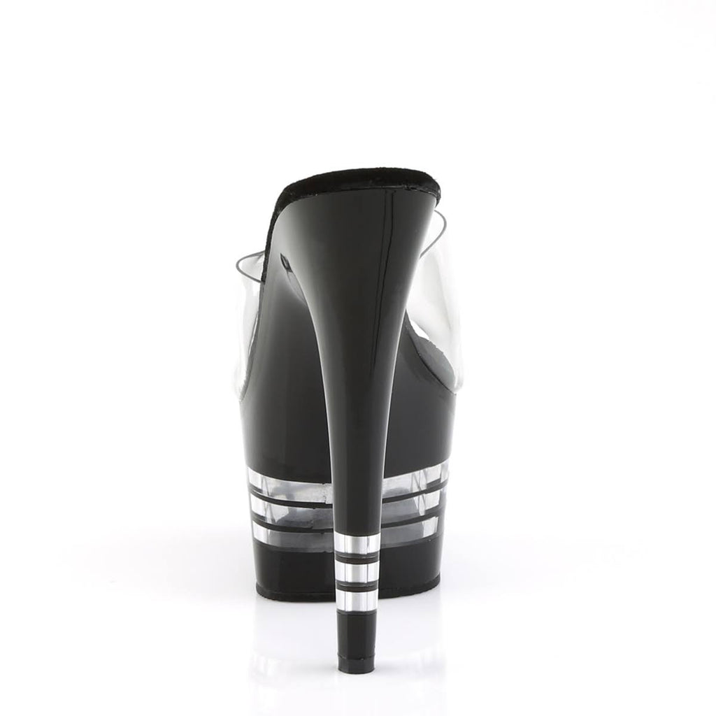 Clear Black Ankle Strap Sandals Z7602