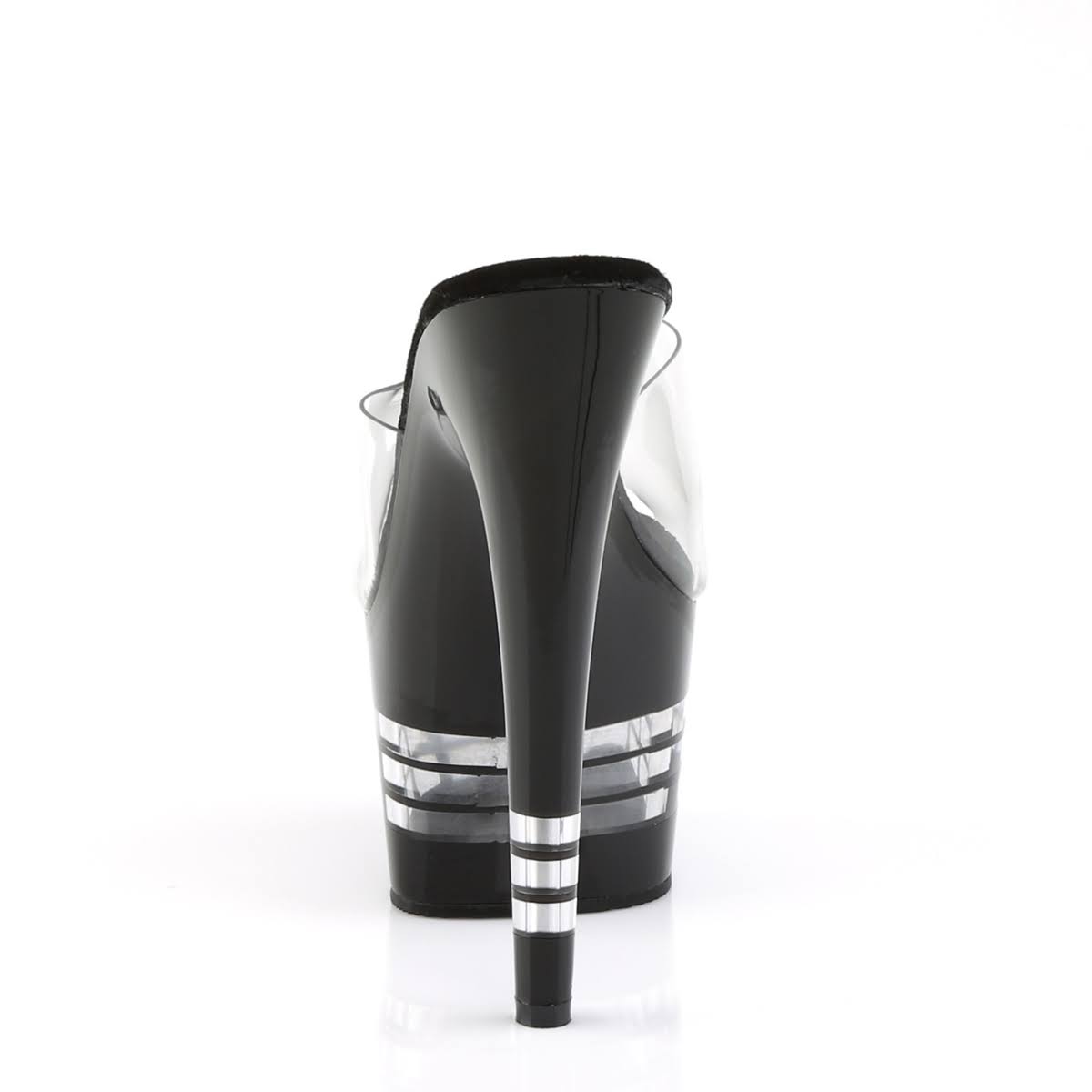 Clear Black Ankle Strap Sandals Z7602