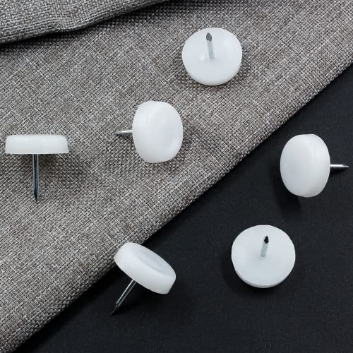 100pcs 18mm White Nylon Furniture Sliders C459