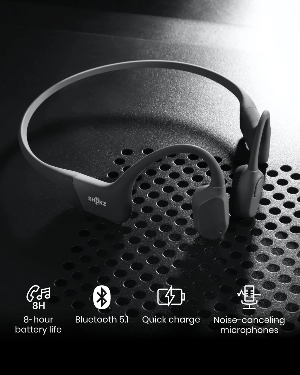 Black Bone Conduction Waterproof Bluetooth Headphones A1998
